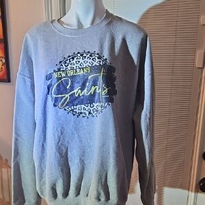 Gildan Gray New Orleans Saints Crewneck Sweater